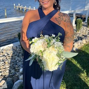 Worn once excellent condition Navy bridesmaid or mother of gown